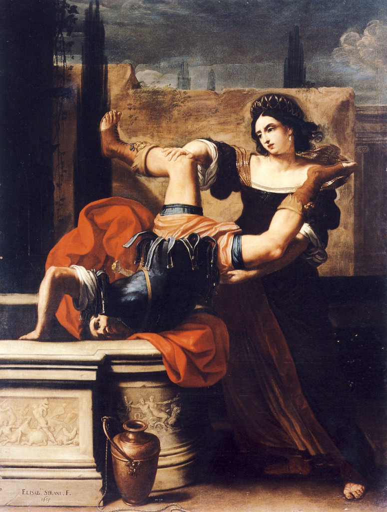 Sirani,_Elisabetta_-_Timoclea_uccide_il_capitano_di_Alessandro_Magno_-_1659