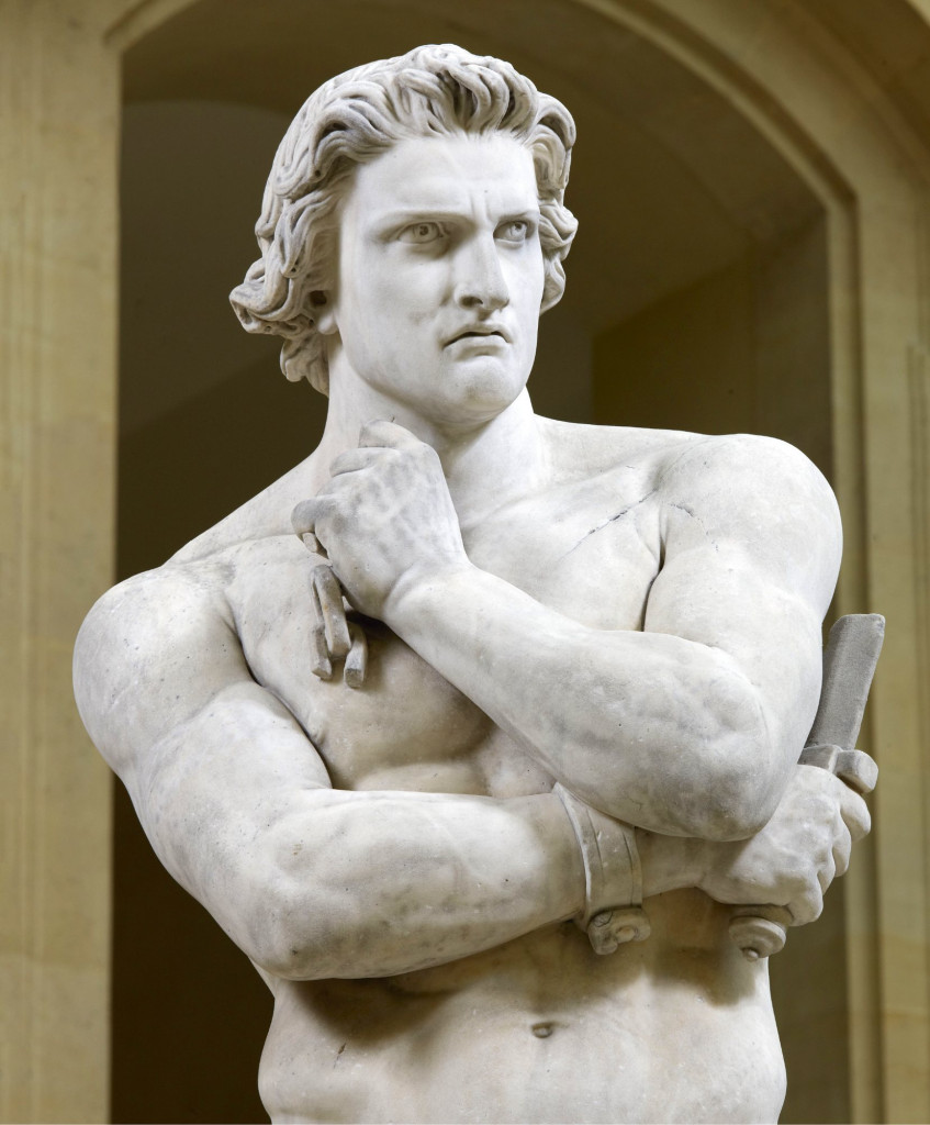 Escultura de Espartaco en el Palais des Beaux-Arts , en Lille, Francia. Realizada por Denis Foyatier en el siglo XIX, muestra a Espartaco como encarnación del ideal de libertad, con las cadenas rotas en una mano, la espada en la otra y la mirada fija en un horizonte lejano.