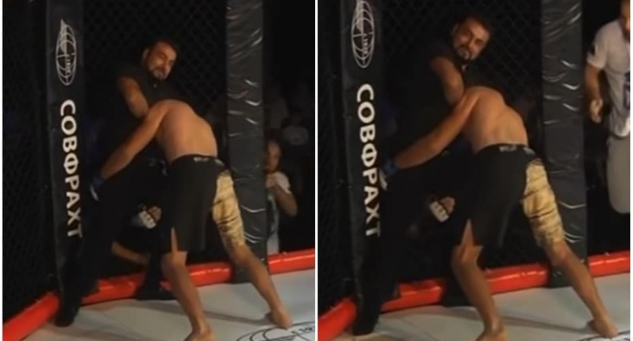 arbitro noquea a luchador