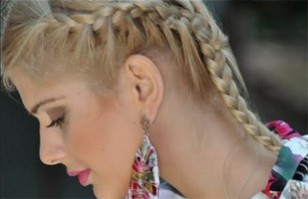 peinados simples con trenzas cosidas