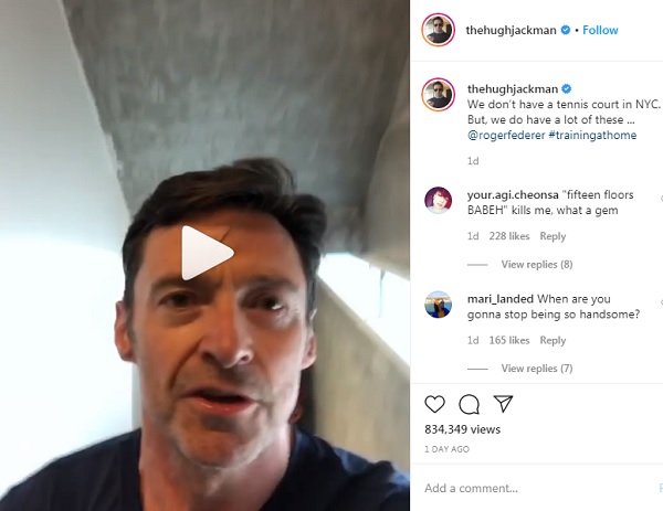 hugh jackman entrenamiento en cuarentena