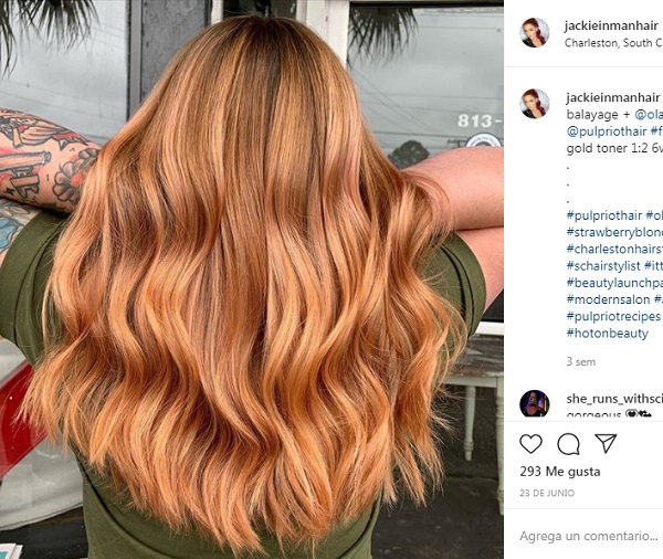 cabello color rubio fresa