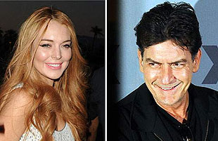 Charlie Sheen y Lindsay Lohan Charlie Sheen y Lindsay Lohan