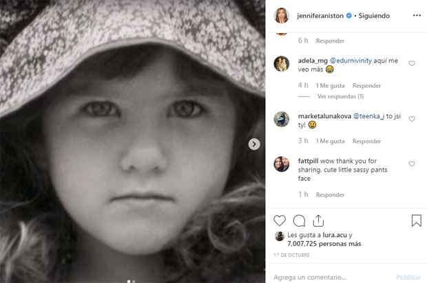 El primer posteo de pequeña, realizado en octubre