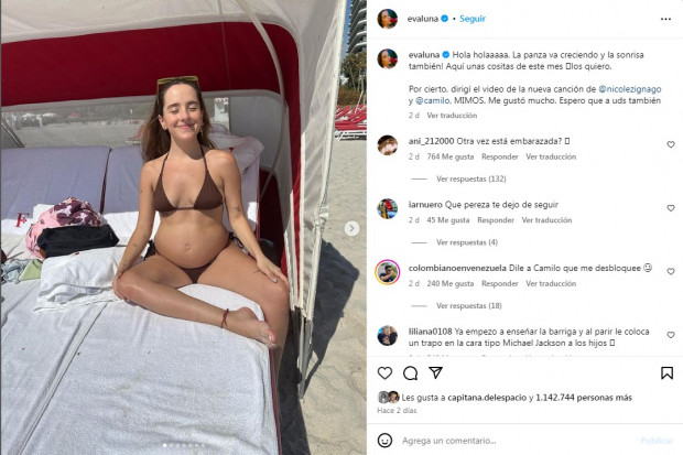 Evaluna sorprendió a todos al mostrar su panza de embarazada / www.instagram.com/evaluna