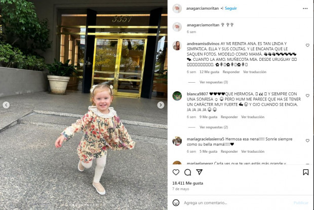 La modelo se caso con García Moritán en 2019, y ella nació dos años después / www.instagram.com/anagarciamoritan