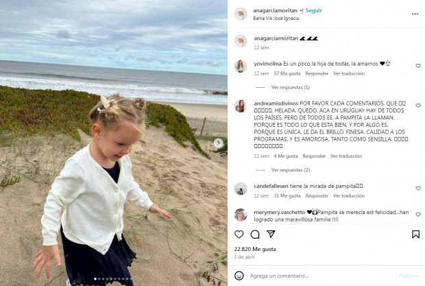 Además, recientemente reveló algunos detalles de la vida diaria, asegurando que "disfruto bañarla hasta cuando se despierta" / www.instagram.com/anagarciamoritan