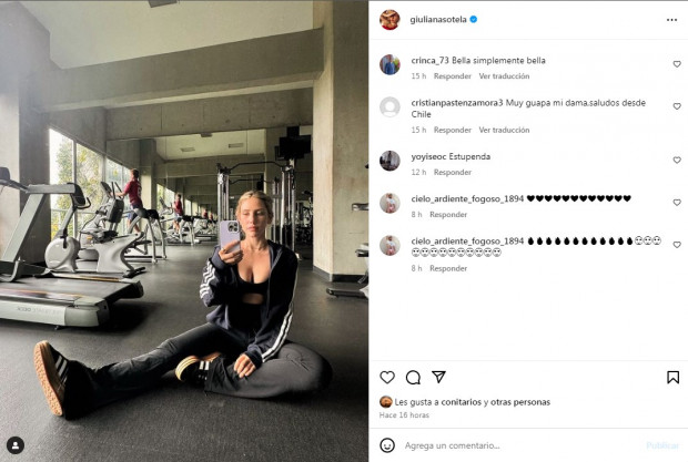 Giuliana Sotela se ejercitó en el gimnasio, en lo que es una de sus actividades favoritas / www.instagram.com/giulianasotela