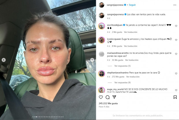 Eugenia "China" Suárez compartió esta foto e hizo reaccionar a seguidores / www.instagram.com/sangrejaponesa
