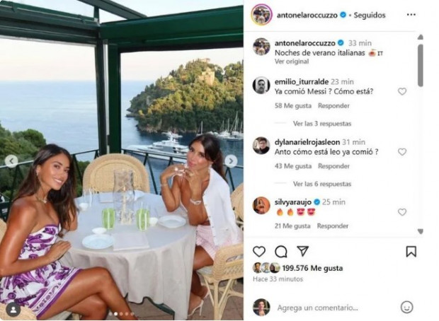 Pese a la ausencia de Lionel Messi, Antonela Roccuzzo disfrutó a lo grande de sus vacaciones en Italia / www.instagram.com/antonelaroccuzz