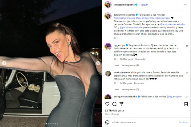 El mismo consistió en un vestido ceñido que resaltó su figura / www.instagram.com/tonkatomicicpetric