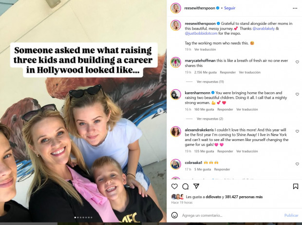 Reee Witherspoon "se quejó" por "lo difícil" de criar a sus hijos en Hollywood / www.instagram.com/reesewitherspoon