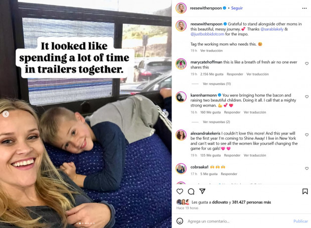 La artista aseguró que debió pasar mucho tiempo con ellos durmiendo en tráilers / www.instagram.com/reesewitherspoon