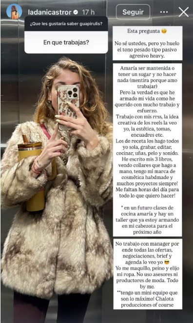 Daniela Castro, en picada contra usuario que le hizo incómoda pregunta / www.instagram.com/ladanicastror