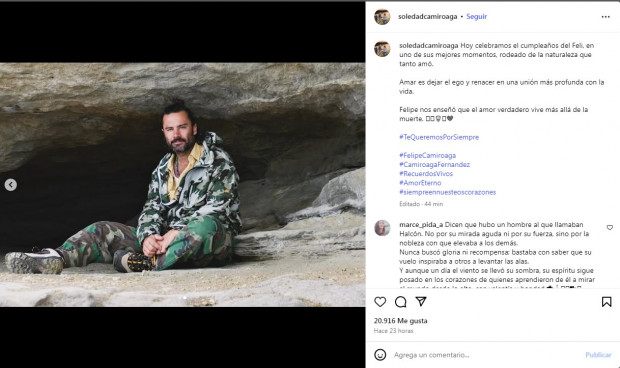 Su otra hermana, Soledad Camiroaga, hizo lo propio / www.instagram.com/soledadcamiroaga