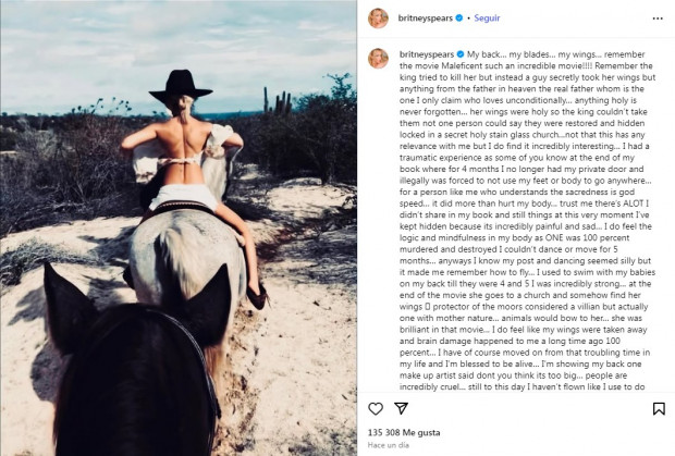 La terrible publicación de Britney Spears en la que acepta que tiene "daño cerebral" / www.instagram.com/britneyspears