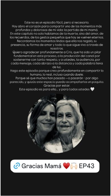 Diana Bolocco recordó a su madre en un emotivo relato / www.instagram.com/dianaboloccof