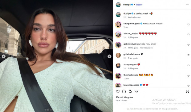 La cantante británica viajó junto a su prometido, Callum Turner / www.instagram.com/dualipa