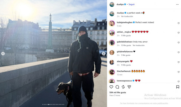 Las bajas temperaturas en Europa no les impidió disfrutar / www.instagram.com/dualipa