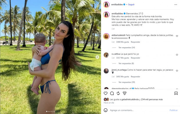 Emilia Dides festejó sus 27 años a pura felicidad / www.instagram.com/emiliadides