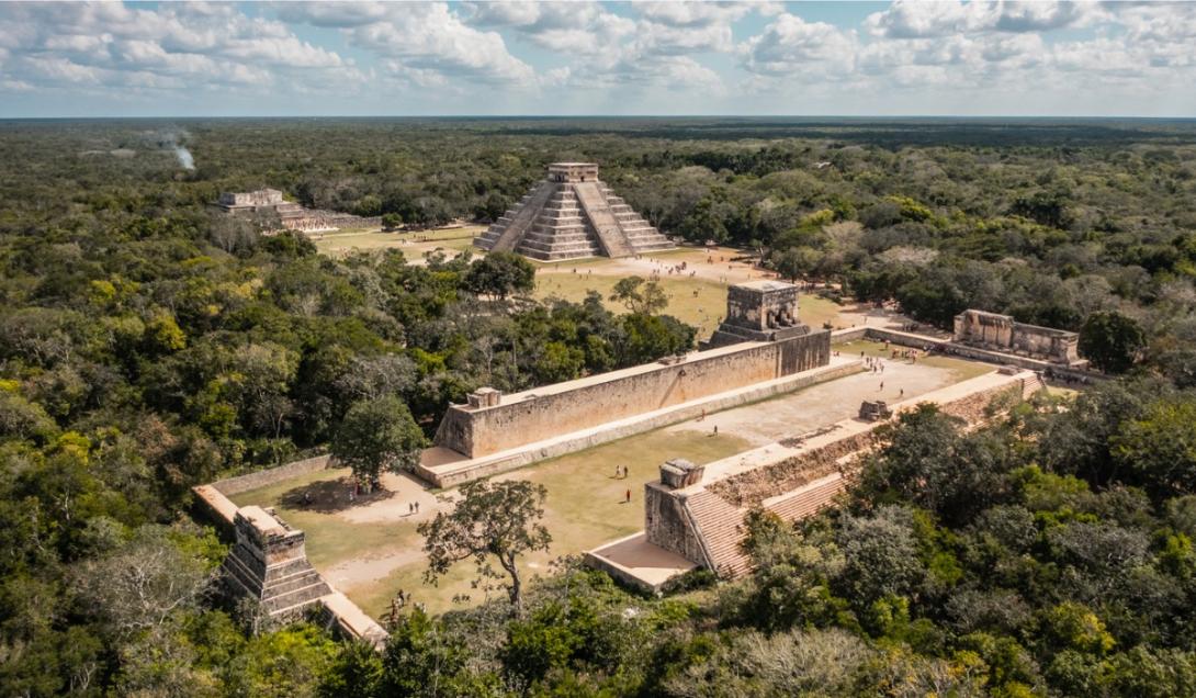Vista aérea de Chichén Itzá