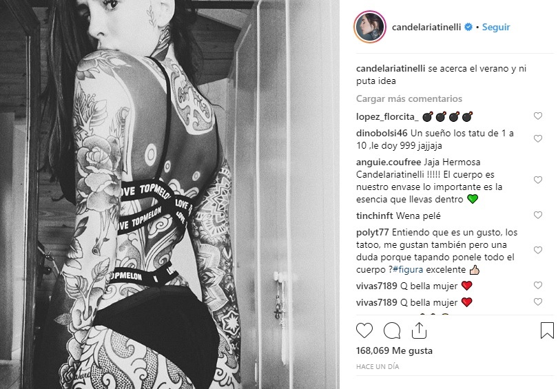 cande tinelli tatuajes lenceria