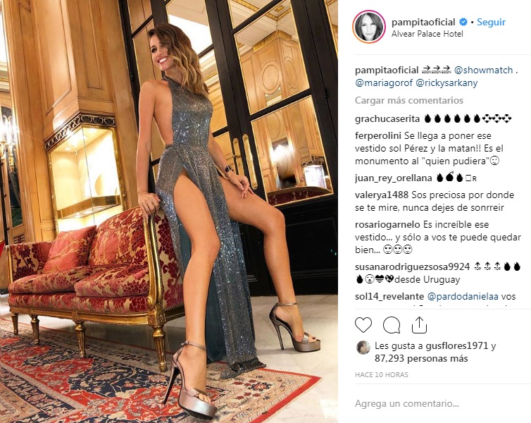 pampita vestido plateado showmatch 5