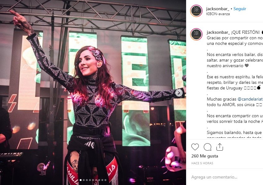 cande tinelli pantalon show uruguay