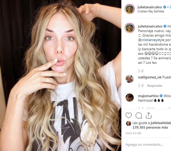 juleta nair calvo nuevo look rubia