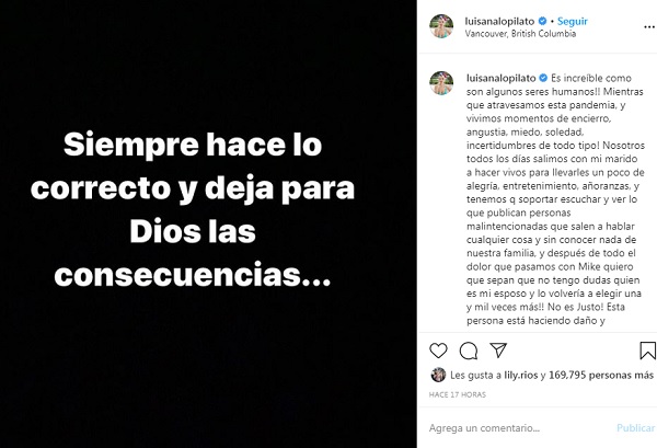 luisana lopilato responde a martin cirio