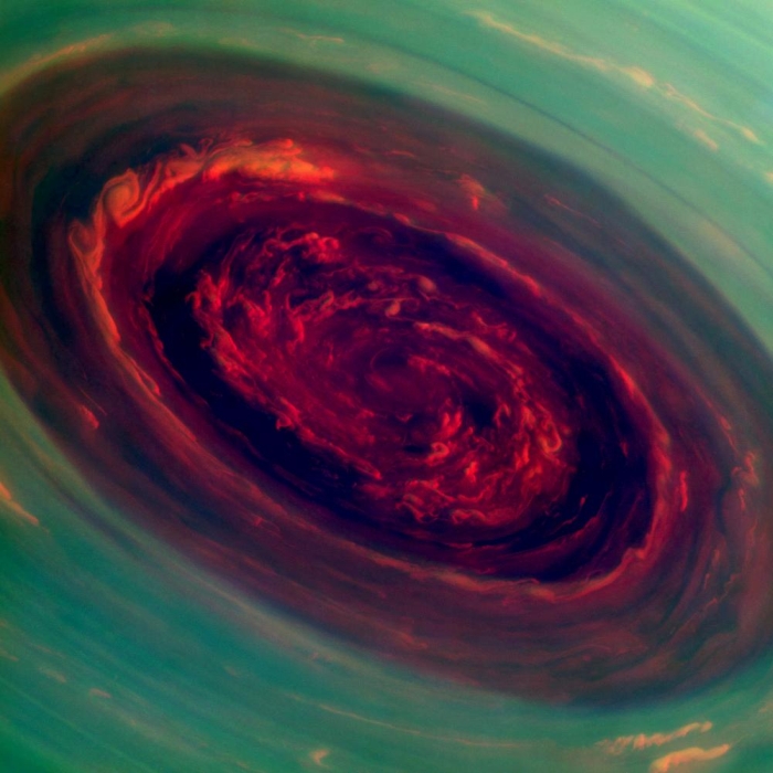 Fotografía tomada por Cassini al ojo de una de las tormentas más potentes de Saturno. NASA/JPL-Caltech/Space Science Institute