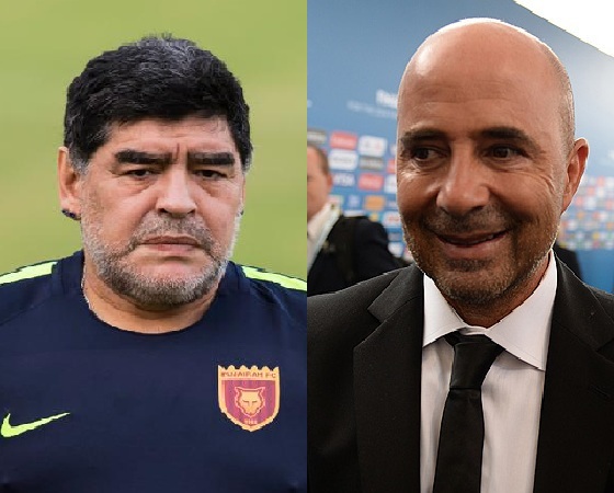 "No recordamos haber escuchado un gol de Sampaoli", ironizó Diego.