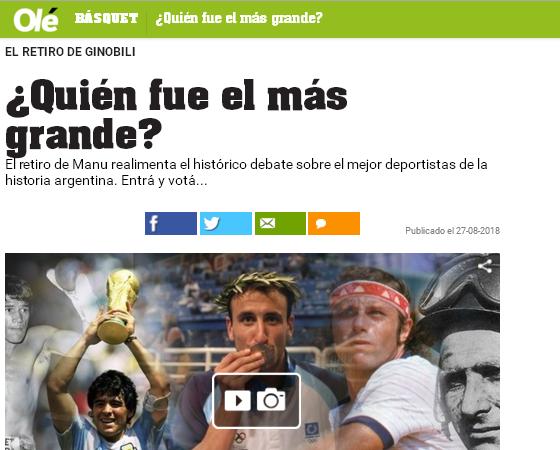 Olé le propuso el debate a los lectores.