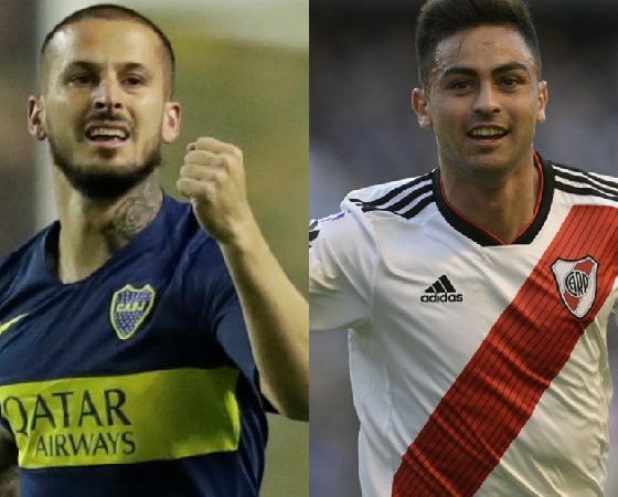 Benedetto y el "Pity" Martínez fueron los elegidos para hablarle al público.