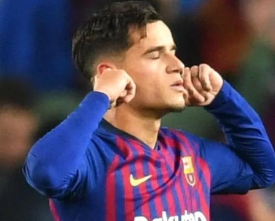El polémico festejo de Coutinho ante el Manchester.