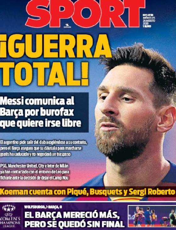 "¡Guerra total!", tituló Sport.