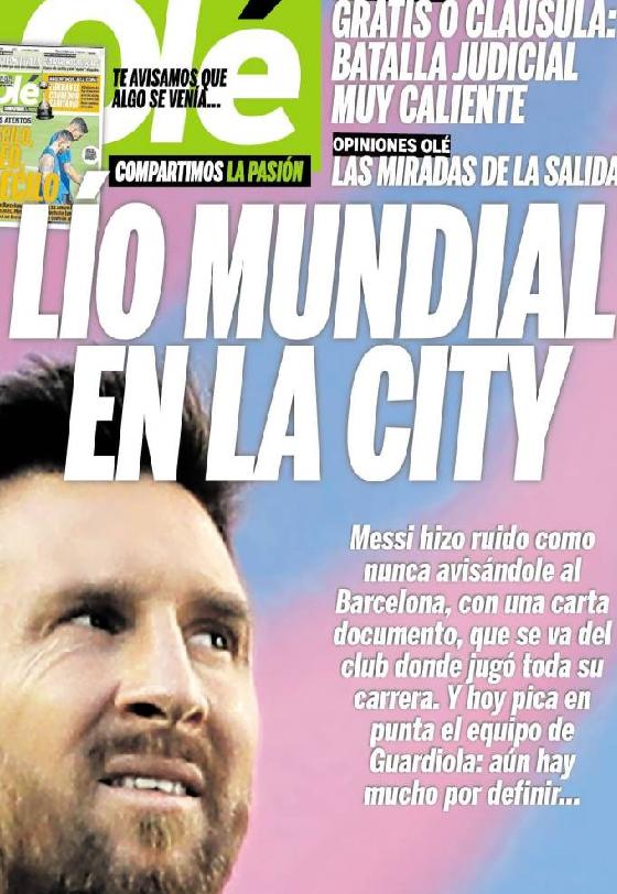 Olé especuló con una transferencia al Manchester City.