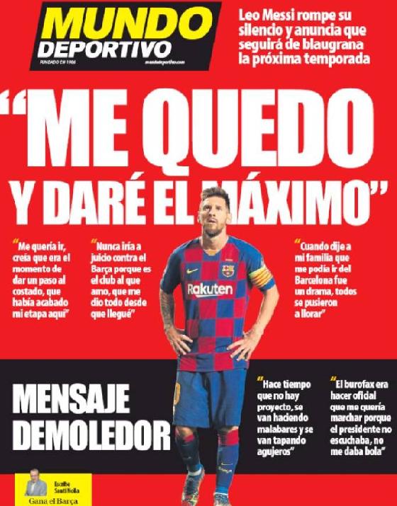 La tapa de Mundo Deportivo.