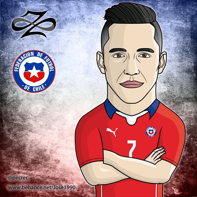 caricatura alexis sanchez 12