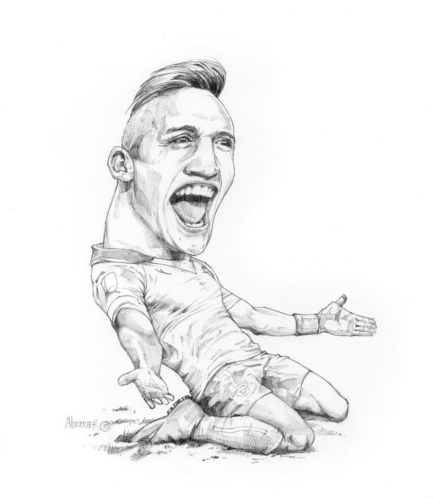 caricatura alexis sanchez 2