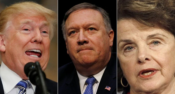 Trump, Pompeo y Haspel quienes acaparan las miradas en Estados Unidos. Foto: Infobae.