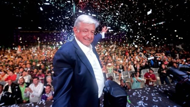 AMLO festejó su triunfo en el Zócalo de Ciudad de México.