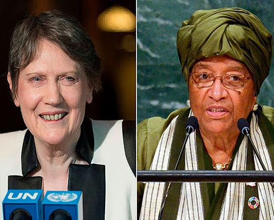 Helen Clark, ex primera ministra de Nueva Zelanda y la expresidenta de Liberia, Ellen Johnson Sirleaf quienes pertenecen al grupo investigador.