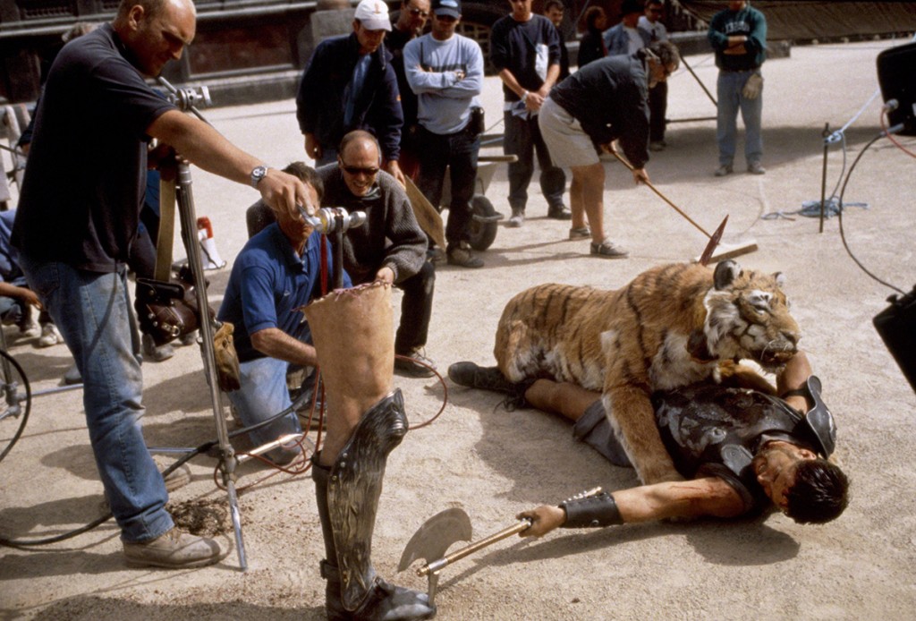 Réplica de uno de los tigres que se usaron en la escena de la lucha entre Máximo y el gladiador Tigris de Galia.