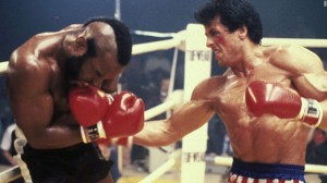 Rocky Balboa peleando contra Clubber Lang en "Rocky III".