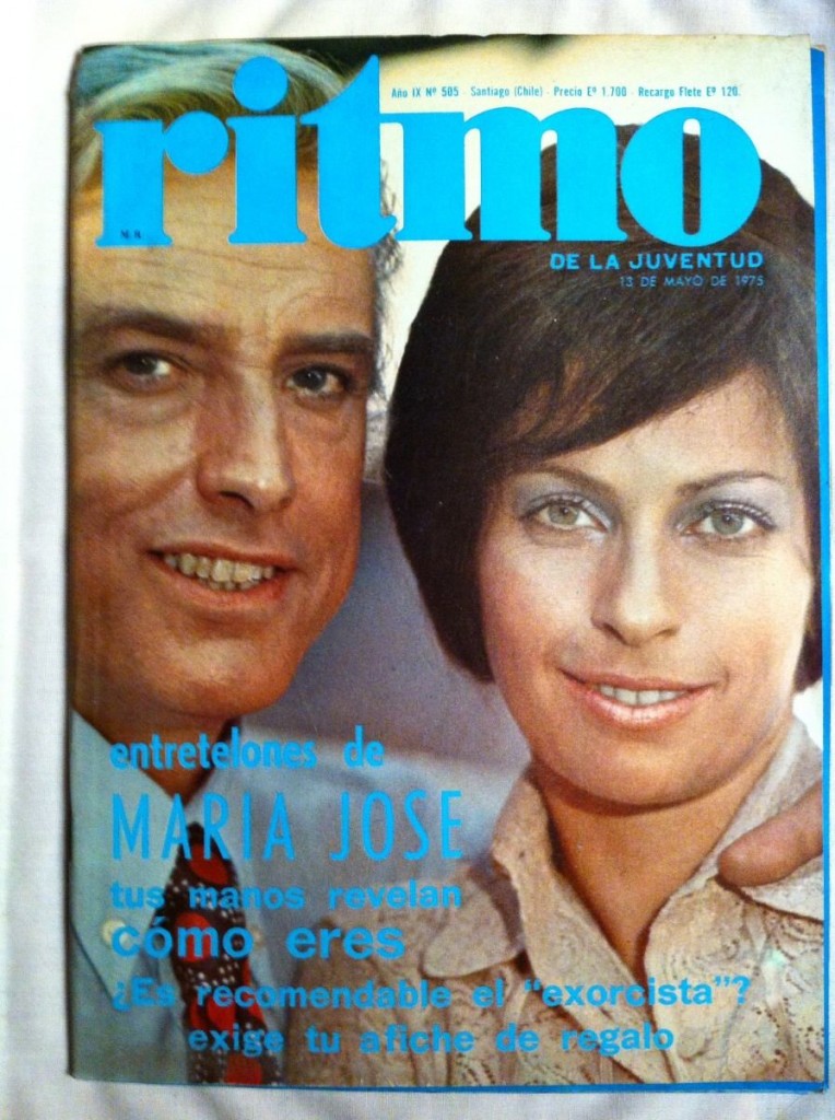 Walter Kliche junto a la actriz Jael Unger. Ambos fueron protagonistas en 1975 de la teleserie de Canal 13 "María José" , el primer trabajo de Kliche en la televisión de nuestro país.