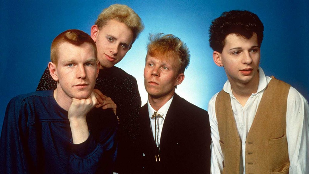 De izquierda a derecha: Andy Fletcher, Martin L. Gore, Vince Clarke y David Gahan, la primera formación del grupo Depeche Mode.