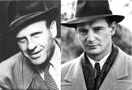 El empresario alemán Oskar Schindler y el actor Liam Neeson, que lo encarnó en "La Lista de Schindler".