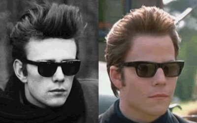 El verdadero Stuart Sutcliffe, llamado el "beatle perdido"; y el actor Stephen Dorff, quien lo caracterizó en la película "Backbeat".