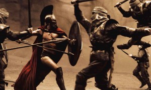 Fotograma de la película "300", que recreó la gesta bélica del Rey Leonidas y sus 300 espartanos.